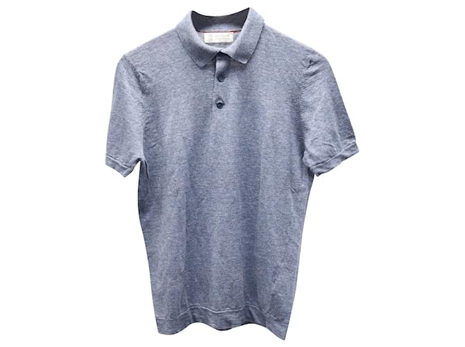 Camisa polo Brunello Cucinelli em algodão azul Azul claro  ref.755961