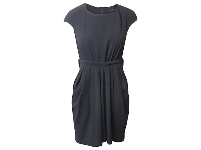 Maje Cap Sleeve Mini Dress in Black Polyester  ref.755966