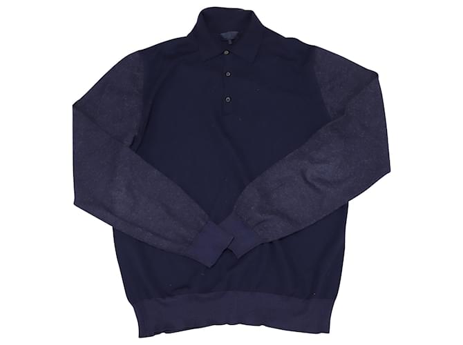 Lanvin Langarmhemd aus marineblauer Wolle  ref.755985
