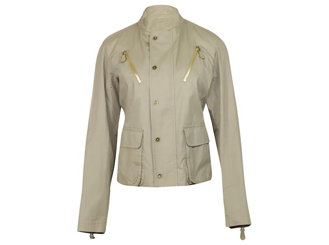 Bottega Veneta Mandarin Collar Jacket in Beige Cotton  ref.755989