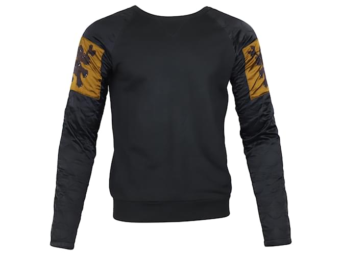 Dries Van Noten Arm Patched Sweatshirt in Black Cotton  ref.755993