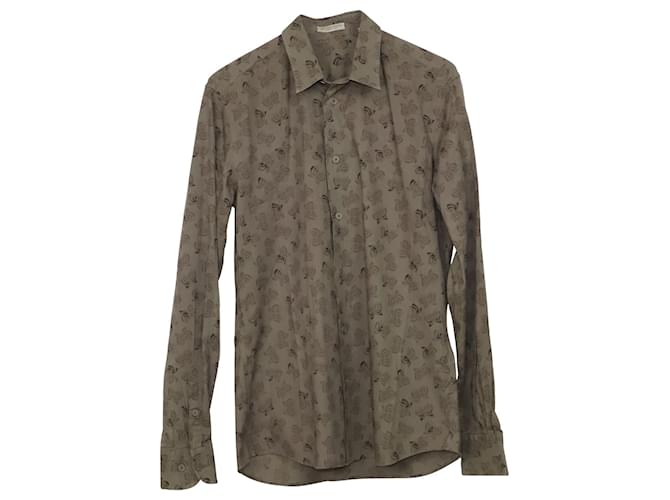 Camisa de algodón marrón con estampado de mariposas de Bottega Veneta Castaño  ref.755996