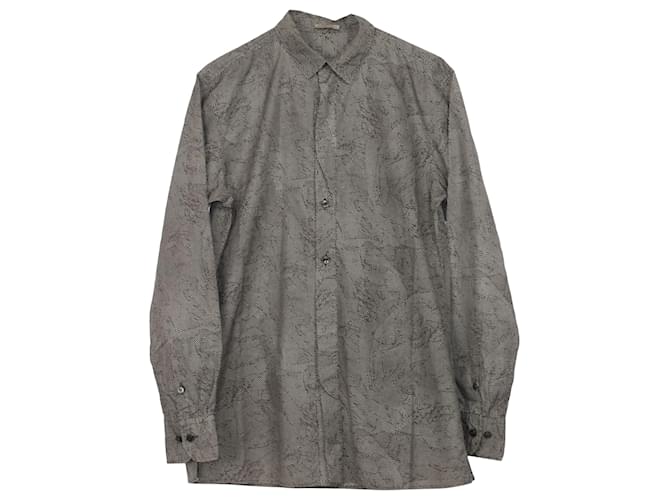 Bottega Veneta Dotted Print Button Down Shirt in Grey Cotton  ref.755998
