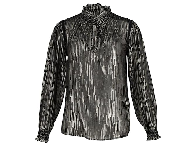 Ba&sh Sequinned Shirt in Black Viscose Cellulose fibre  ref.756004