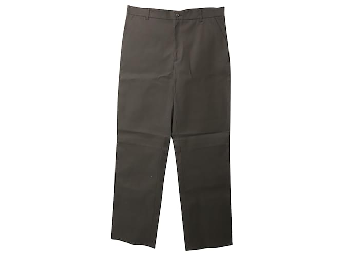 Prada Pantaloni eleganti a gamba dritta in cotone marrone  ref.756019