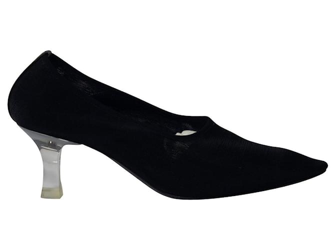 The Row Sock Pumps in Black Nylon