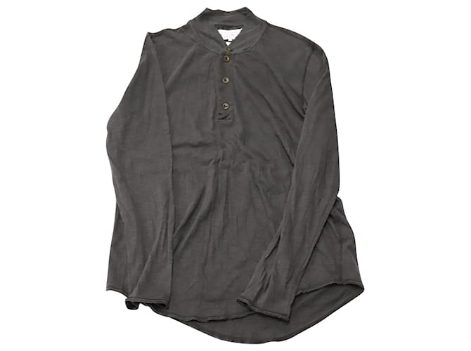 Camiseta militar de mangas compridas Maison Martin Margiela em algodão cinza  ref.756034