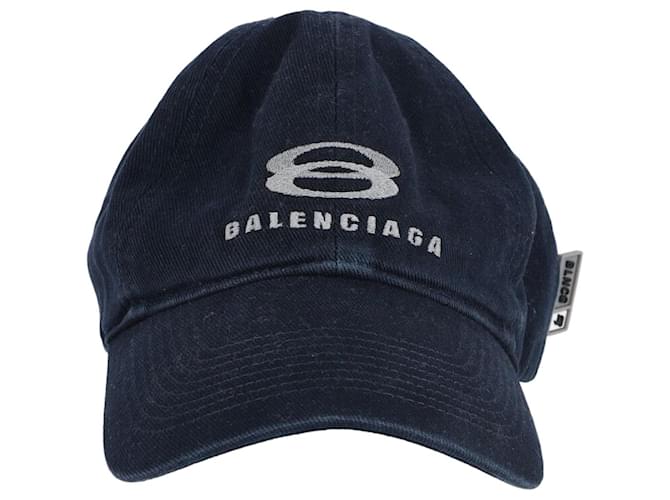 Gorra de béisbol Balenciaga Unity en algodón azul marino  ref.756053