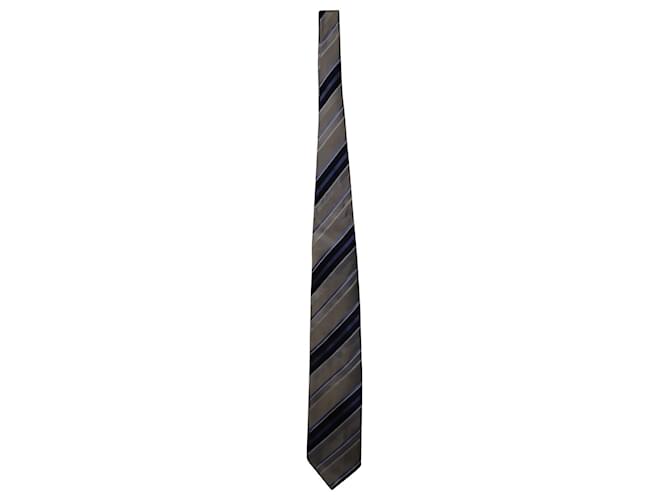 Balmain Striped Necktie in Multicolor Silk Multiple colors  ref.756074