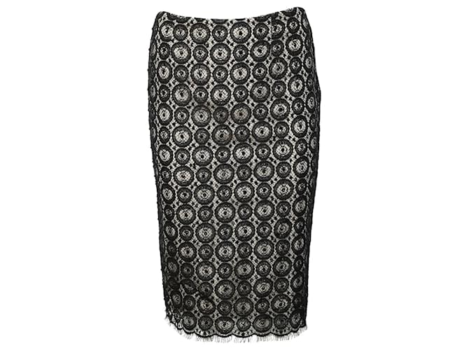 Diane Von Furstenberg DVF Misty Beaded Midi Skirt in Black Nylon  ref.756085