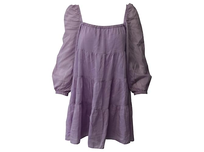 Alice + Olivia Rowen Baby Doll Dress in Purple Cotton   ref.756103