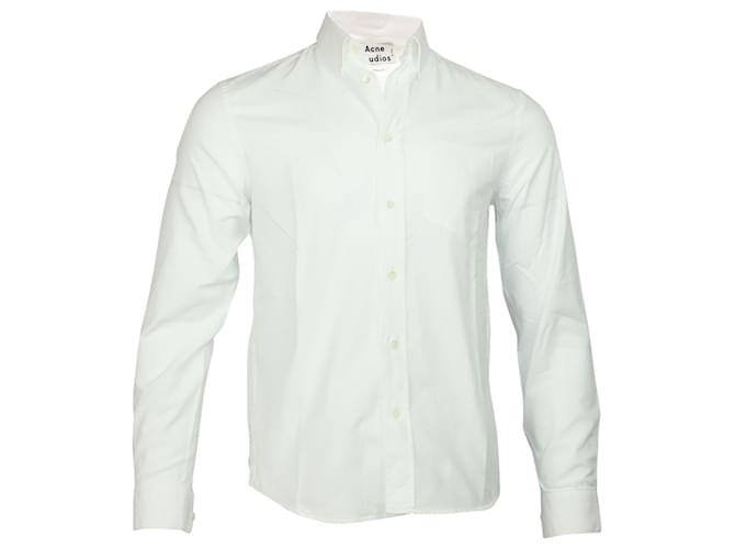 Acne Studios Button Down Shirt in White Cotton  ref.756107