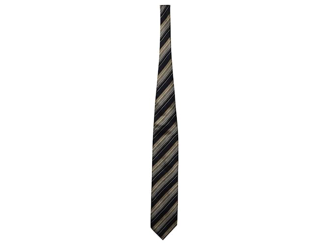 Ermenegildo Zegna Gestreifte Krawatte aus mehrfarbiger Seide Mehrfarben  ref.756112