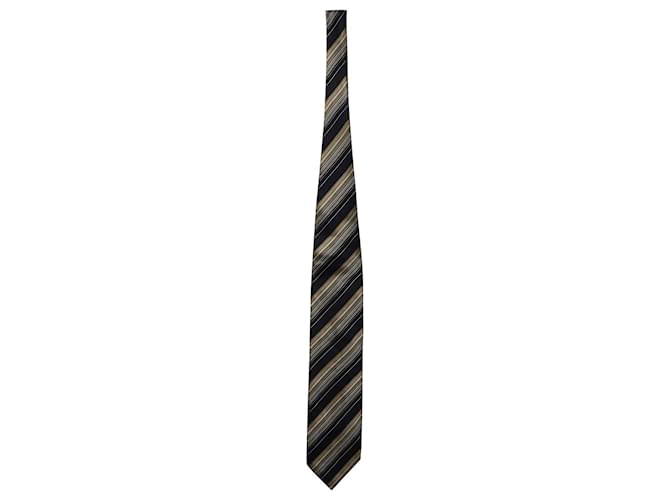 Ermenegildo Zegna Striped Necktie in Multicolor Silk Python print  ref.756112