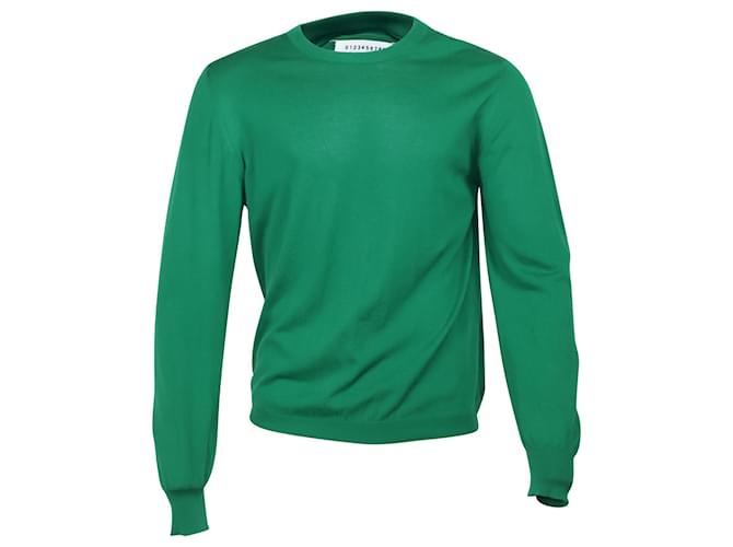 Maison Martin Margiela Elbow-Patch Sweater in Green Cotton  ref.756114