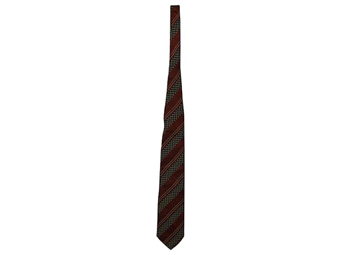 Ermenegildo Zegna Gestreifte Krawatte aus mehrfarbiger Seide Mehrfarben  ref.756116