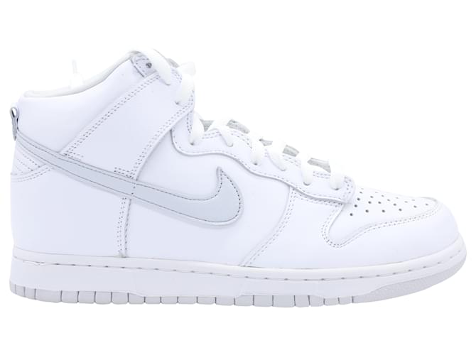 Nike Dunk High Top Sneakers in White Pure Platinum Leather  ref.756165