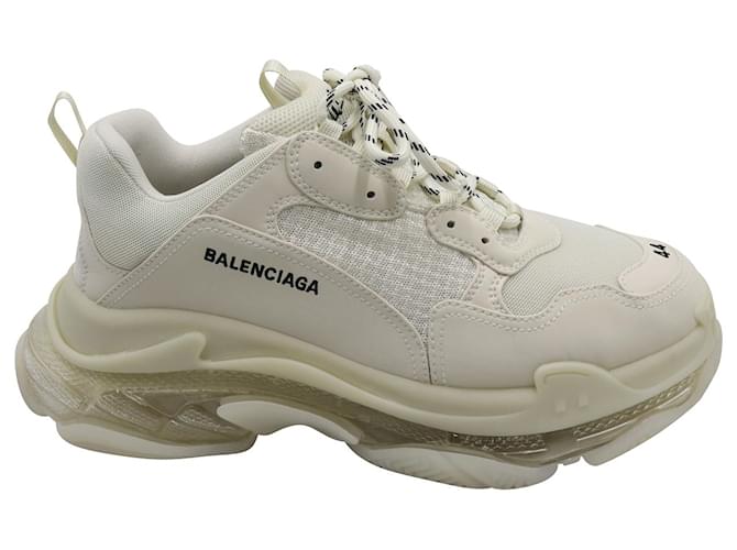Balenciaga Triple S Clear Sole Sneaker in Off-White Polyurethane Plastic  ref.756202