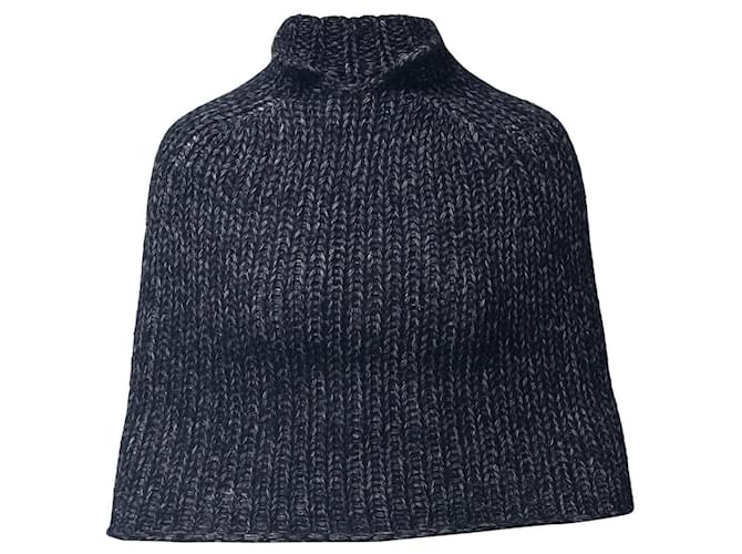 Alexander Wang Knit Cape in Black Wool