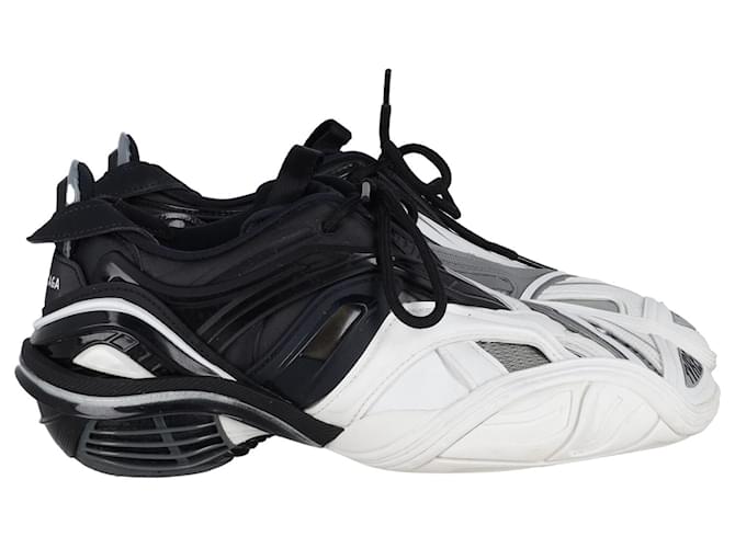 Balenciaga Sneakers Tyrex en Polyester Noir/Blanc Cuir  ref.756243