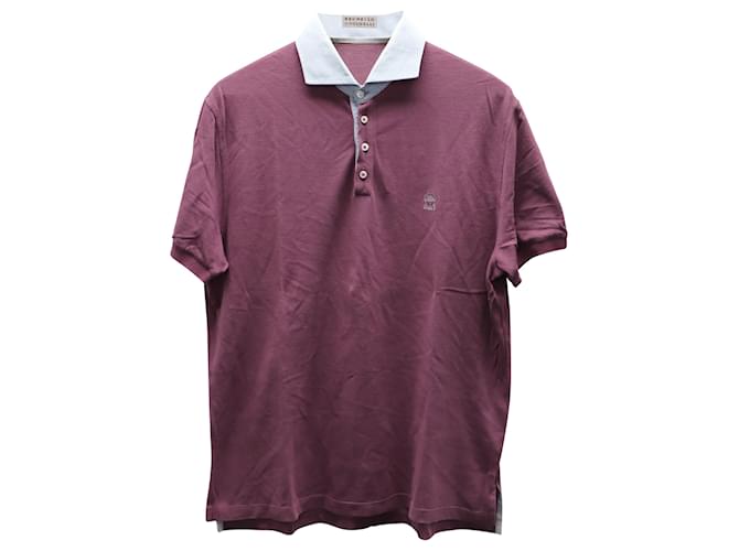 Brunello Cucinelli Poloshirt aus violetter Baumwolle Lila  ref.756244