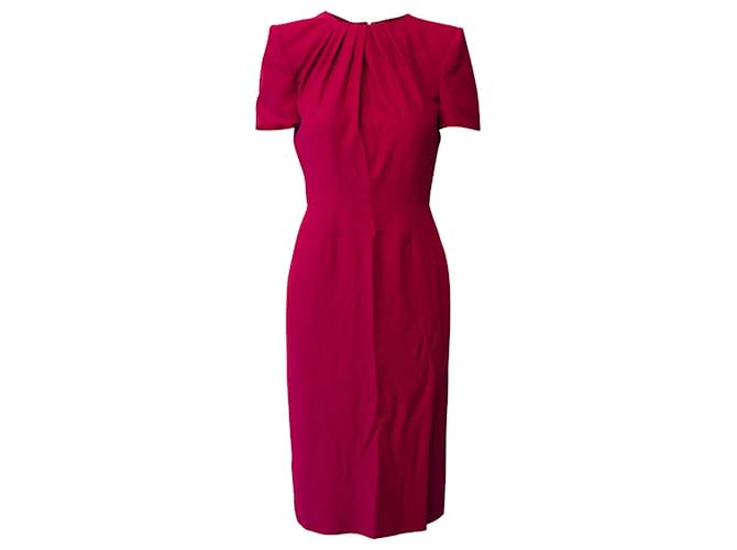 Alexander McQueen Leaf Crepe Midi Dress in Pink Viscose Cellulose fibre  ref.756278