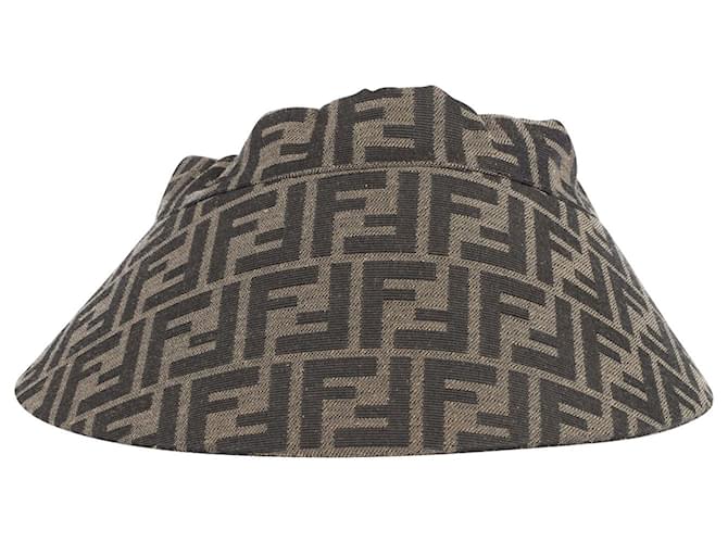 Sombrero con visera Monogram de Fendi en lona estampada marrón Lienzo  ref.756289