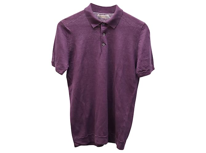 Polo Brunello Cucinelli de algodón violeta Púrpura  ref.756290