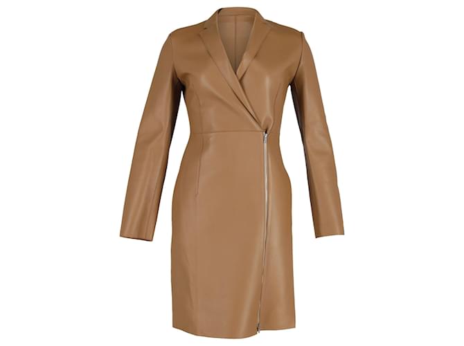 Theory Leather Coat in Camel Lambskin Leather Yellow  ref.756296