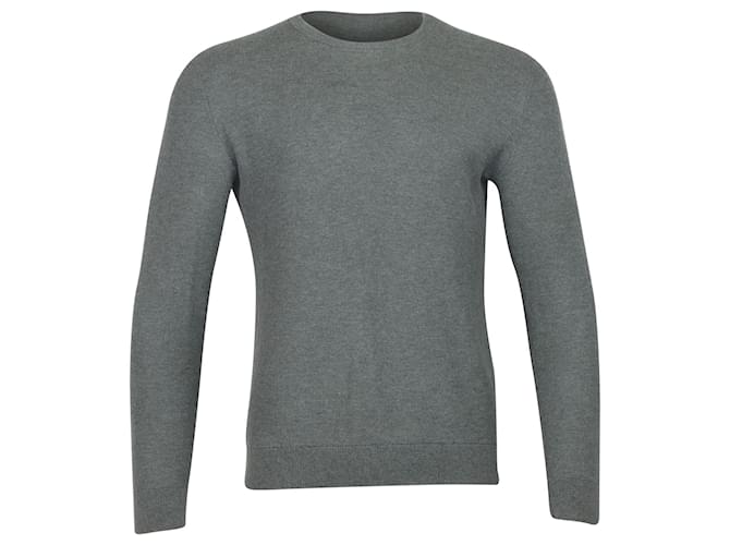 Theory Waffle-Knit Sweater in Grey Cotton  ref.756312