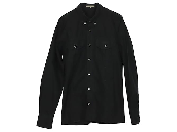 Bottega Veneta Camisa con botones en algodón negro  ref.756317