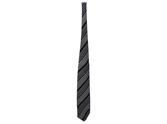 Giorgio Armani Gestreifte Krawatte aus mehrfarbiger Seide Mehrfarben  ref.756319