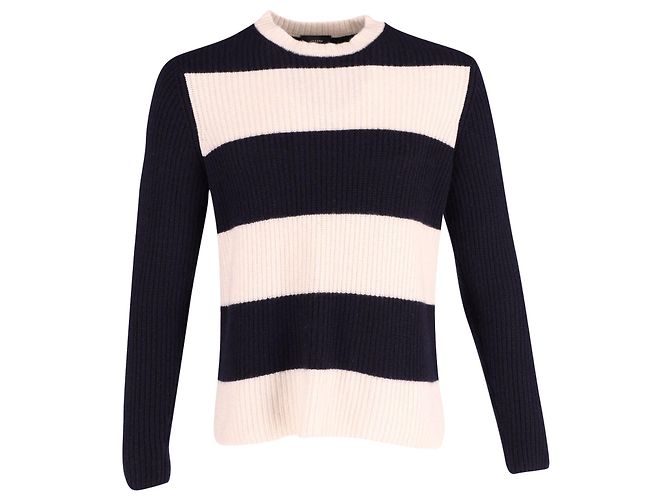 Joseph Gestreifter Pullover aus marineblauer Baumwolle