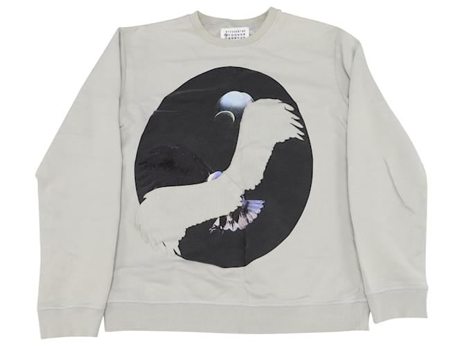 Maison Martin Margiela Eagle Print Sweatshirt in Grey Cotton  ref.756323