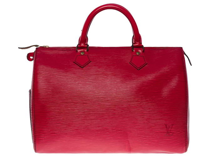 El bolso Speedy esencial de Louis Vuitton 30 en piel epi rojo castellano Roja Cuero  ref.756336