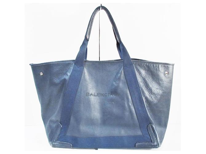 Balenciaga Cabas Blue Leather  ref.756565