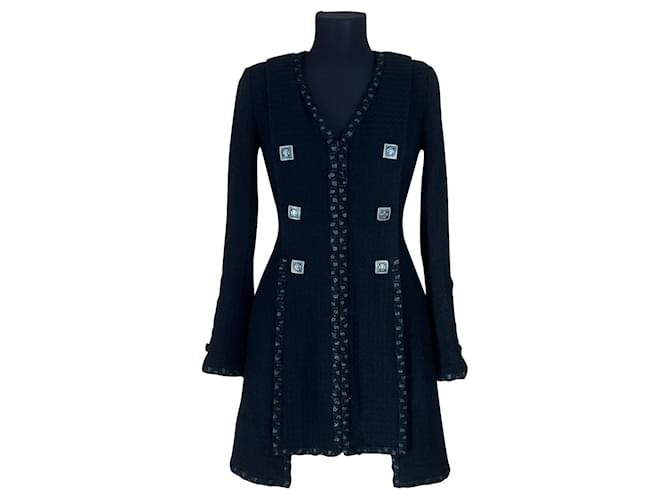 Chanel 11K$ New Cappotto in tweed nero  ref.756667