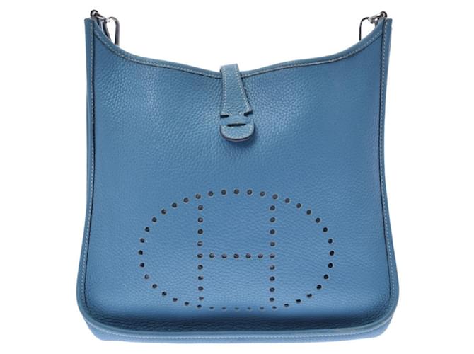 Hermès Evelyne Light blue Leather  ref.756923