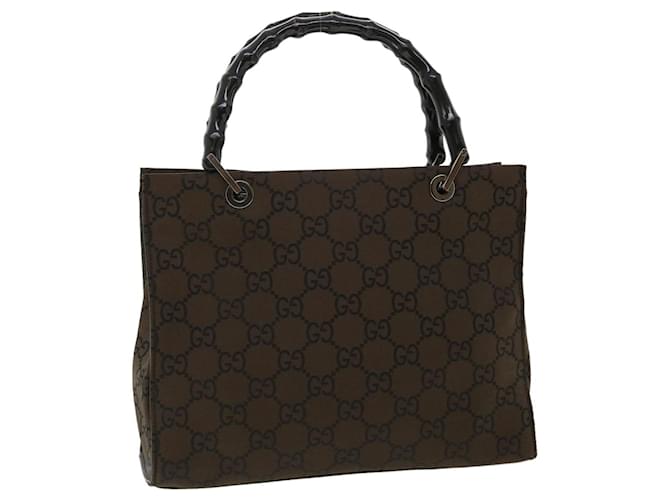 GUCCI GG Canvas Bamboo Hand Bag Brown Auth ar8417  ref.756974