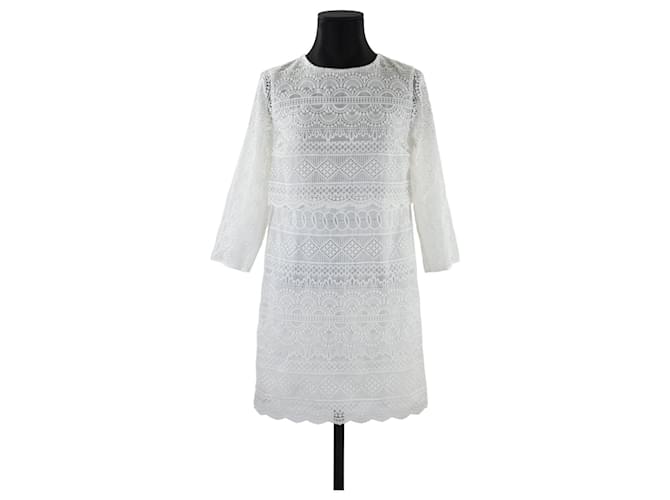 SéZane SEZANE Kleid 34 Weiß Baumwolle  ref.757086