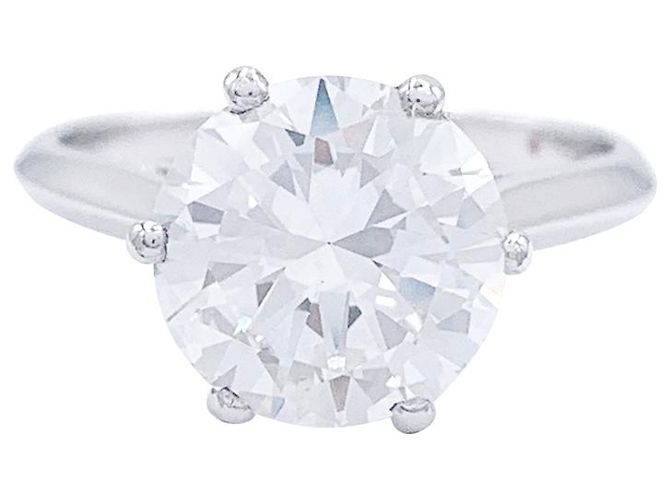 inconnue Solitaire platine, or blanc, diamant 2,30 cts.
