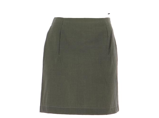Louis Vuitton Terno de saia Verde escuro Lã  ref.757367