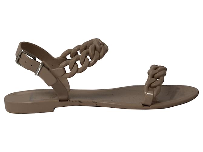 Givenchy Jelly Plate Chain Flat Sandals in Beige Plastic  ref.757385