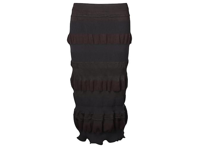 Acne Studios Paneled Midi Skirt in Brown Polyester  ref.757387