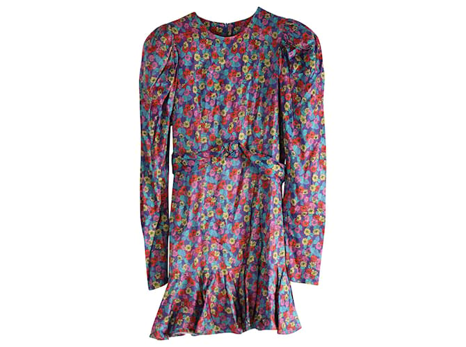 Autre Marque Rotate Birger Christensen Alison Mini Dress in Floral Print Viscose Cellulose fibre  ref.757407