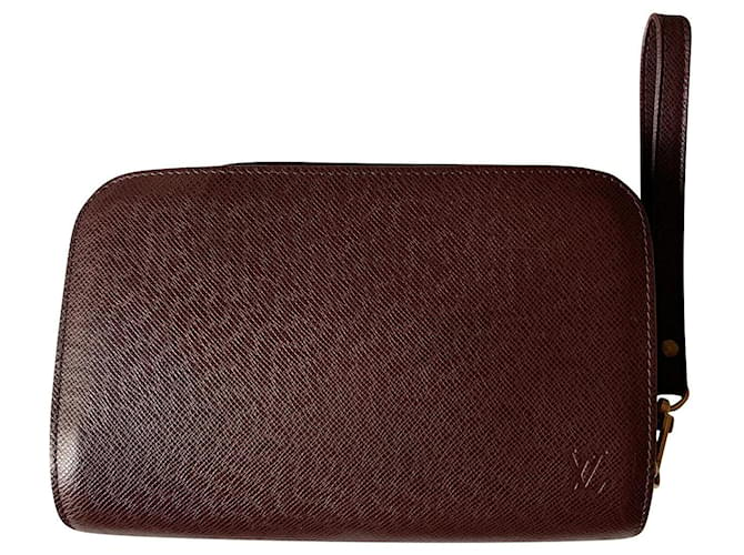 Louis Vuitton Ebony brown travel pouch Leather  ref.757445