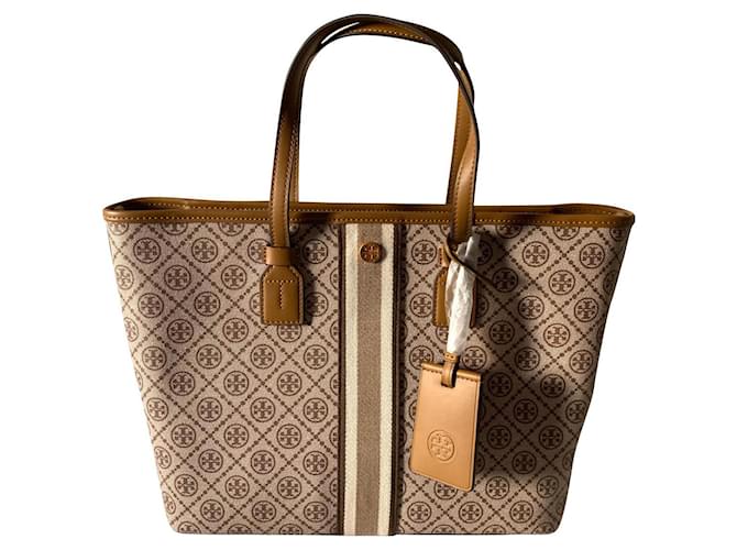 T Monogram Coated Canvas Small Tote