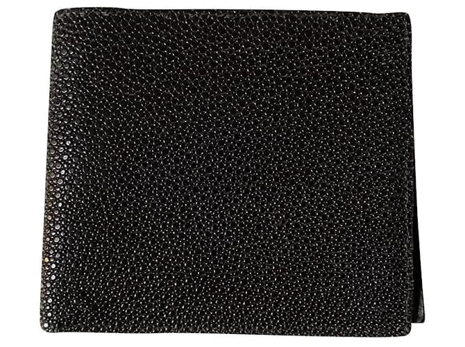 Helmut Lang Vintage black stingray wallet Leather  ref.757457