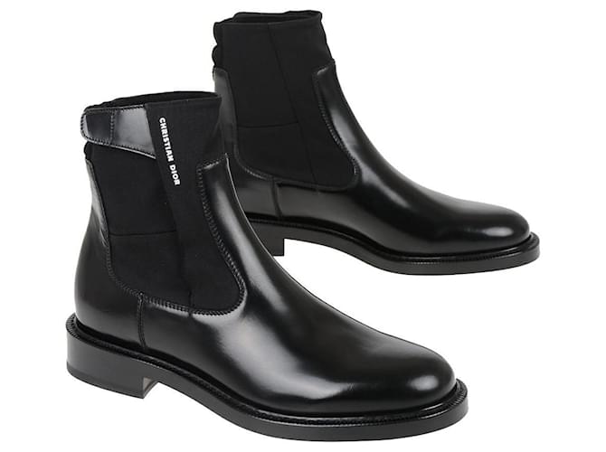 Dior Boots Black Leather  ref.757458