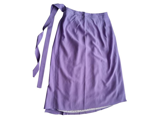 Prada Faltenrock aus Seide Lavendel